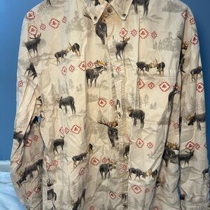 Men's Moose Pattern Shirt Jacket